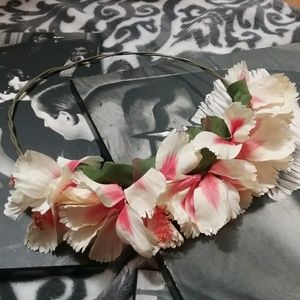 Tropical White Flower Crown Headband